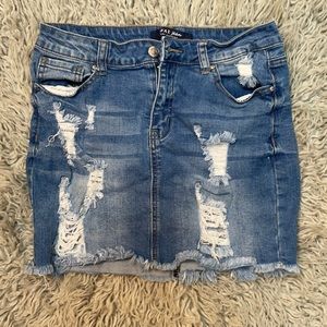 Destructed Mini Skirt
